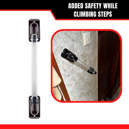 RV Entry Door Lighted Grab Bar
