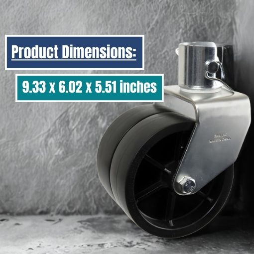 Trailer Swirl Jack Caster Dual Wheel with Pin