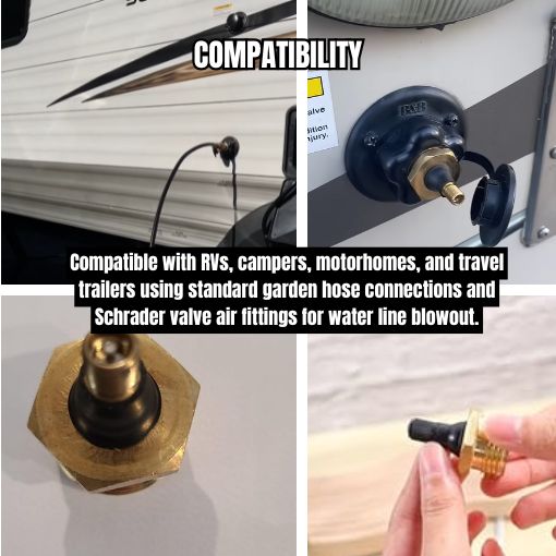 2-Pack RV Blow Out Plug with Schrader Valve Fitting