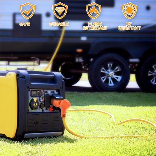 30A Heavy-Duty RV Power Adapter (Locking to Standard Plug)
