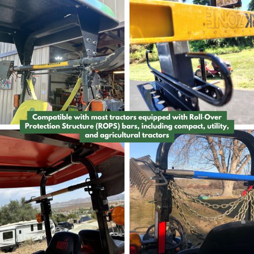 Bolt-on Heavy Duty Tractor ROPS Long-Handle Tool Holder