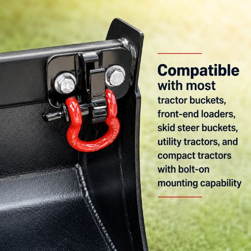2-Pack 3/8 inch Tractor Bucket Grab Hook with 5/8 inch D-Ring Shackle