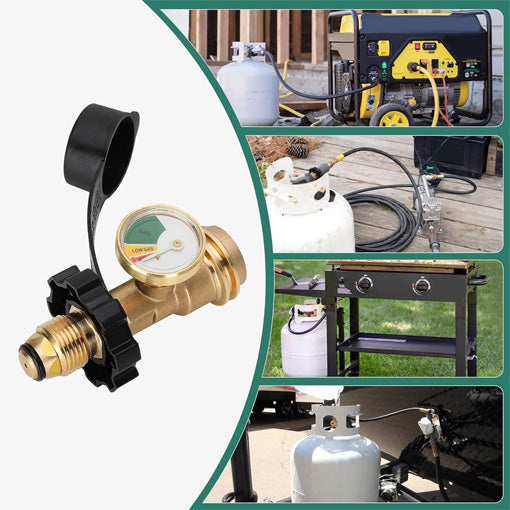 Universal Fit POL Propane Tank Adapter with Gauge