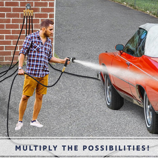 4-Way Hose Splitter with Rotating Arms