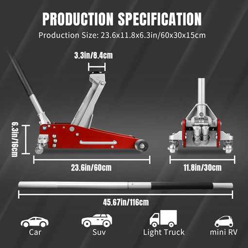 3-Ton Quick Rise Aluminum Floor Jack
