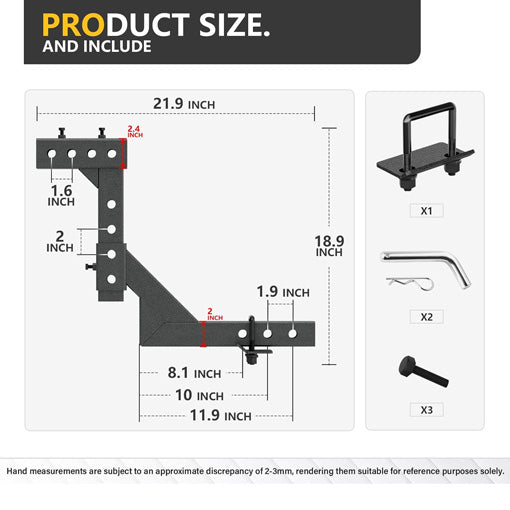 8-Position Adjustable Trailer Hitch Mount