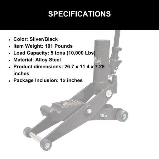 Dual Position Forklift Hydraulic Floor Jack