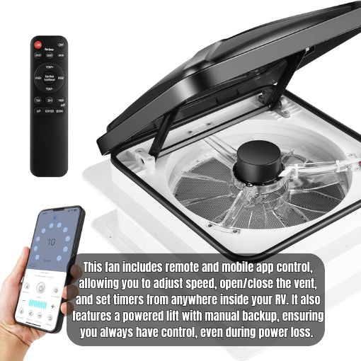 RV Roof Vent Fan with Rain Sensor