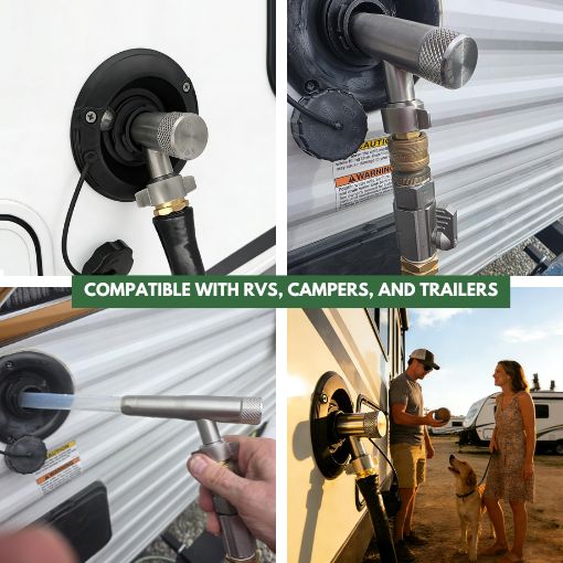 Stainless Steel RV Water Tank Filler with Shutoff Valve