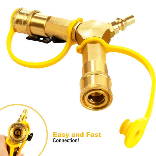 1/4'' RV Propane Quick Connect Y Splitter Adapter