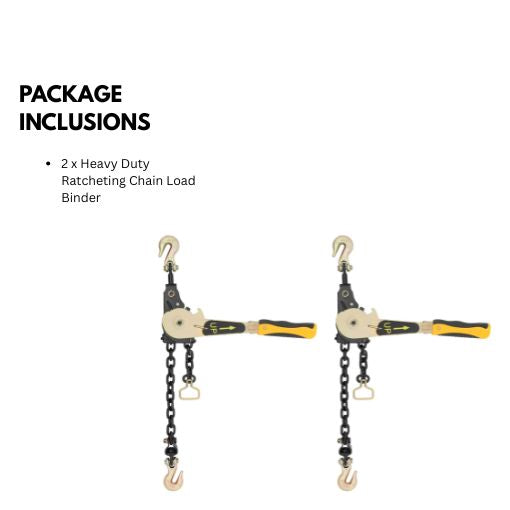 2-Pack Heavy Duty Ratcheting Chain Load Binder Kit