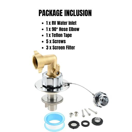 All Metal RV City Water Inlet Replacement Set
