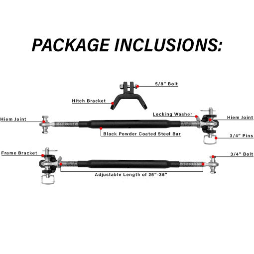 Frame-Mounted Hitch Stabilizer Draw Bars