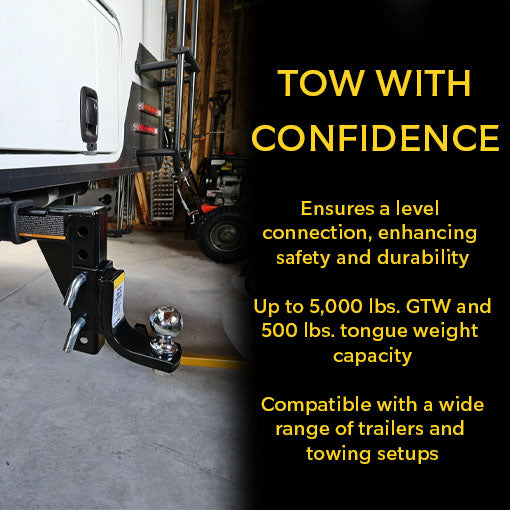 8-Position Adjustable Ball Mount Tow Hitch