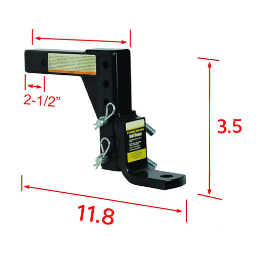 8-Position Adjustable Ball Mount Tow Hitch