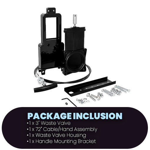RV Waste Valve with Flexible Cable Extension Kit