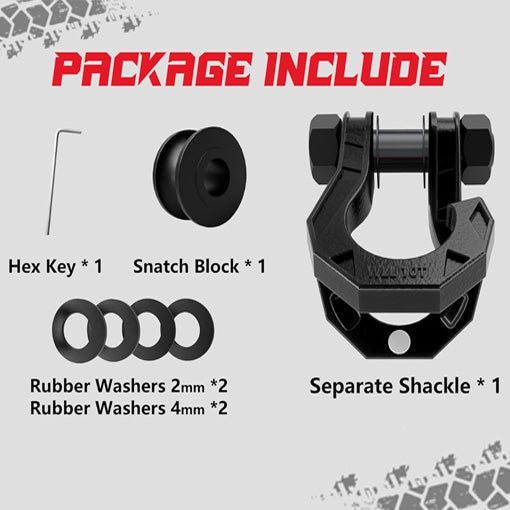 Easy-Open D-Ring Separate Shackle with Snatch Block