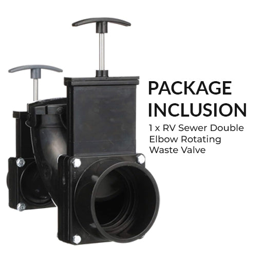 RV Sewer Double Elbow Rotating Waste Valve