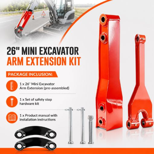 26" Mini Excavator Arm Extension Kit