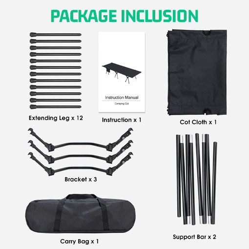 Ultralight Camping Cot with Leg Extenders