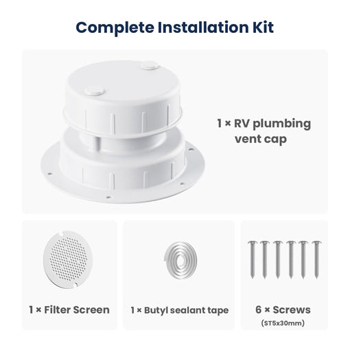 Aluminum RV Roof Sewer Plumbing Vent Cap