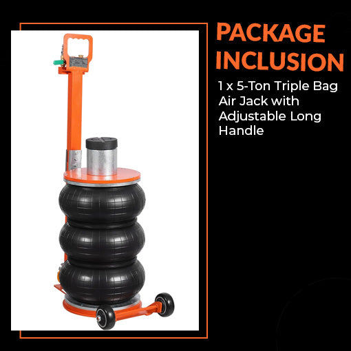 5-Ton Triple Bag Air Jack with Adjustable Long Handle