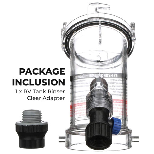 45-Degree RV Tank Rinser Clear Adapter