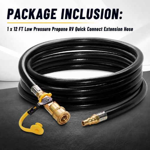 12 FT Low Pressure Propane RV Quick Connect Extension Hose