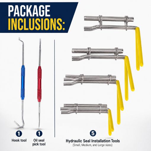 Hydraulic Seal Installation Tool Kit with Pick and Hook Tools