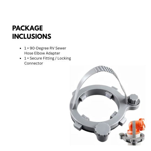 RV 90-Degree Sewer Hose Fastening Device