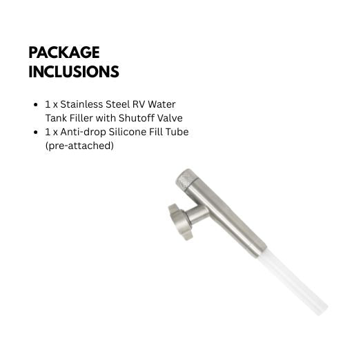 Stainless Steel RV Water Tank Filler with Shutoff Valve
