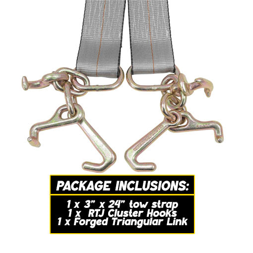 Tow Straps V Bridle with RTJ Cluster Hooks