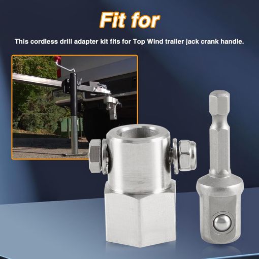 Trailer Jack Crank Handle Cordless Drill Adapter