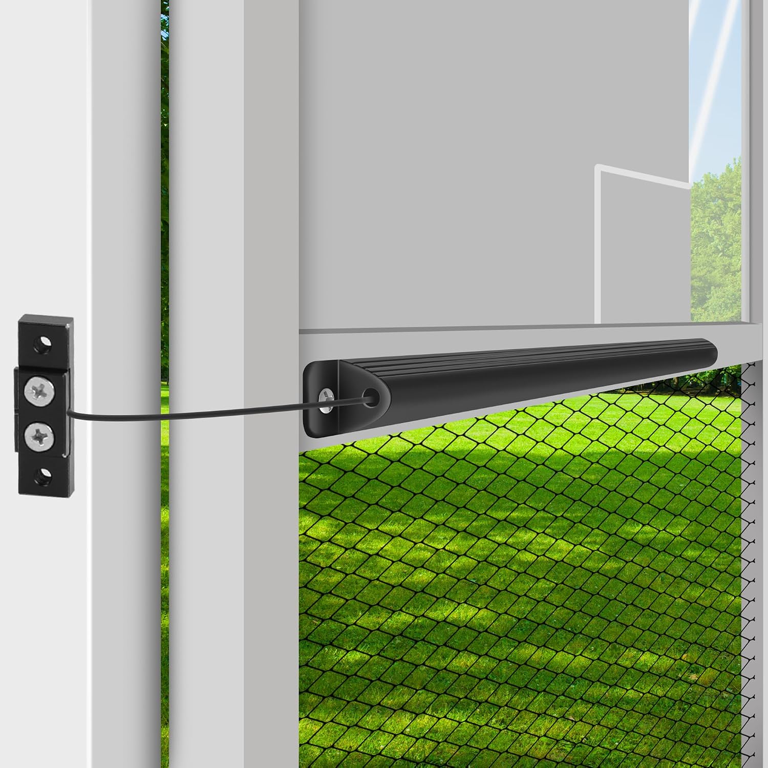 17-inch Universal Fit Aluminum Automatic RV Screen Door Closer Kit