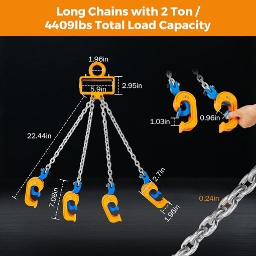 4 Hooks Chain Drum Lifter