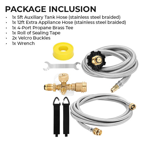 Propane Brass Tee 4-Port Adapter Kit