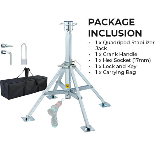 5th-Wheel RV King Pin Quadripod Stabilizer
