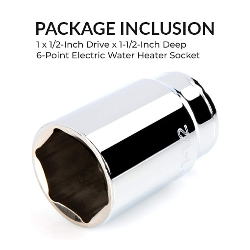 1/2-Inch Drive x 1-1/2-Inch Deep 6-Point Electric Water Heater Socket
