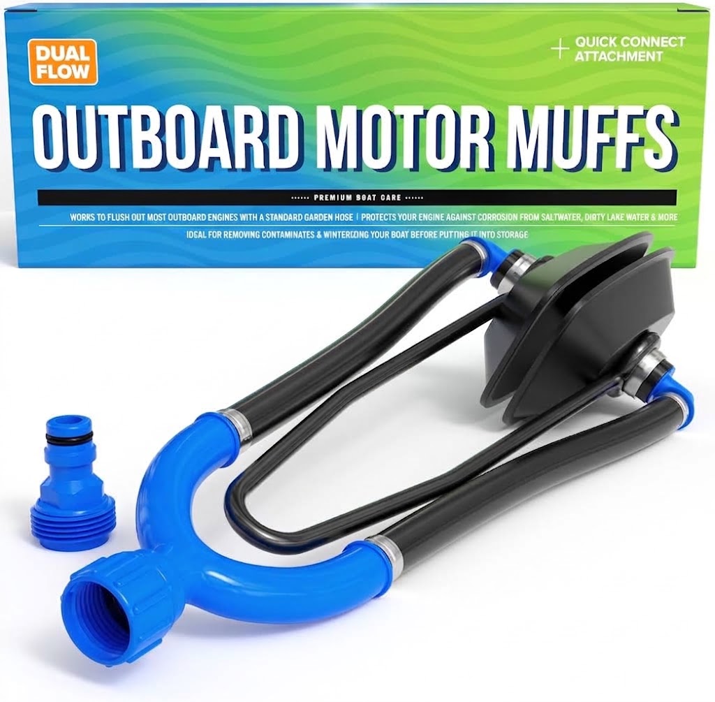 Universal Boat Outboard Motor Dual Flow Water Muffs