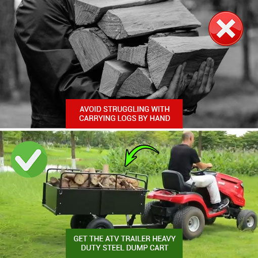 ATV Trailer Heavy Duty Steel Dump Cart