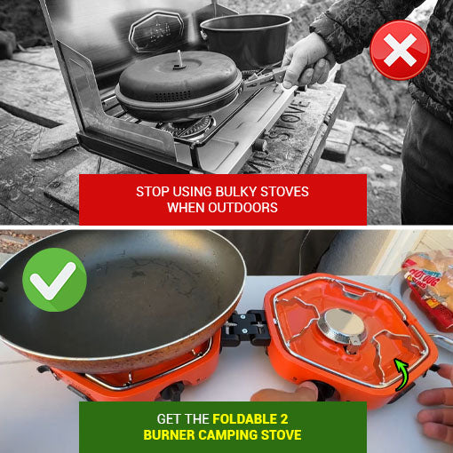 Foldable 2 Burner Camping Stove