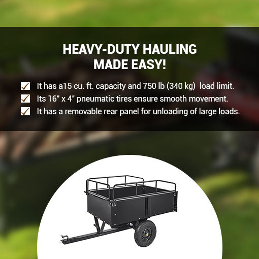 ATV Trailer Heavy Duty Steel Dump Cart