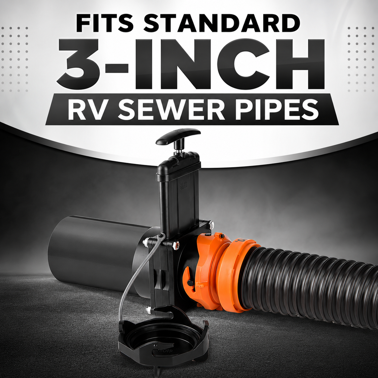 2-Pack 3" RV Waste Valve with Handle