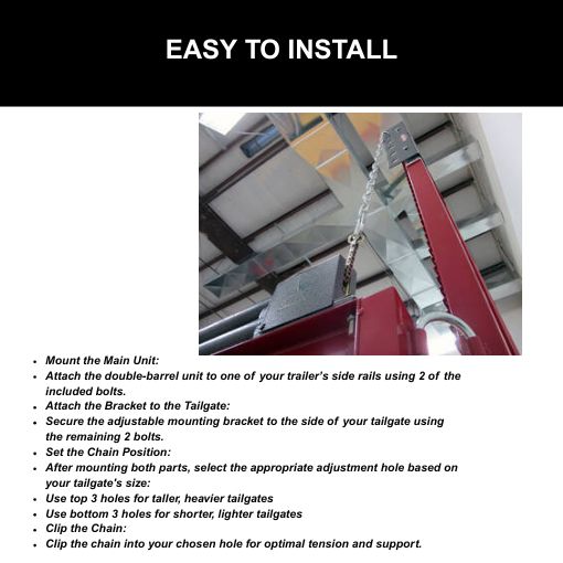 Double Barrel Chain Driven Trailer Gate Lift Assist