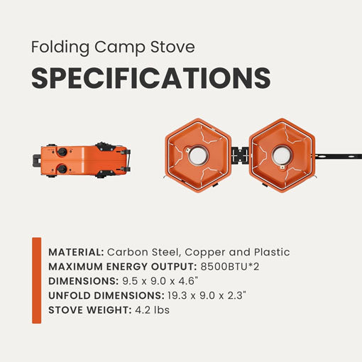 Foldable 2 Burner Camping Stove