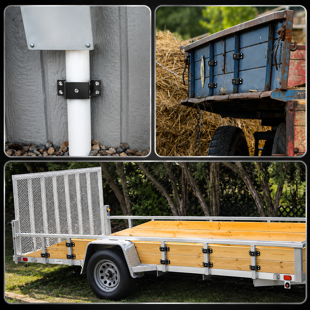 Heavy Duty Trailer Bolt-On 2x4 Steel Stake Pockets