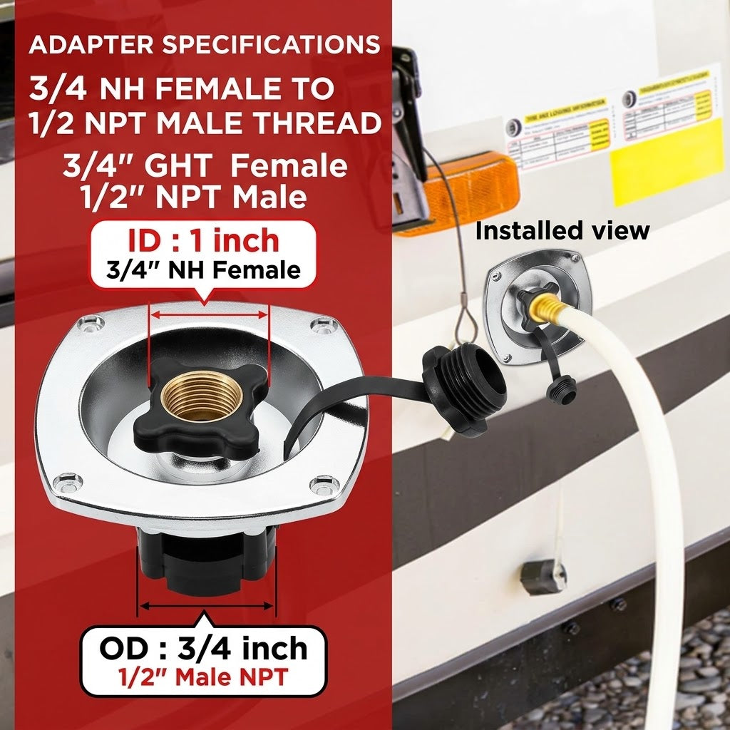 RV City Water Inlet with Built-In Pressure Regulator