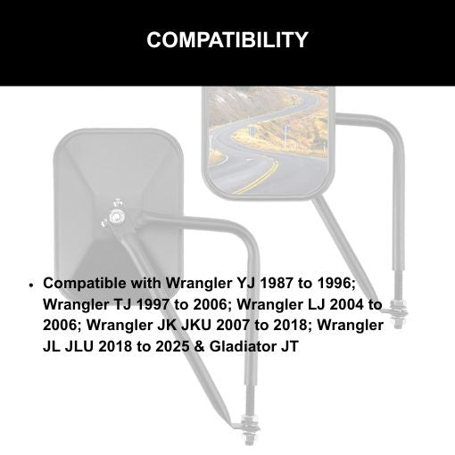 360 Rotation Doors Off Mirrors