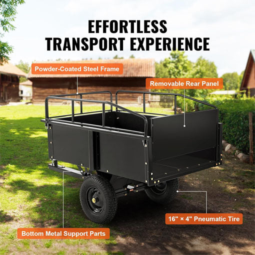 ATV Trailer Heavy Duty Steel Dump Cart