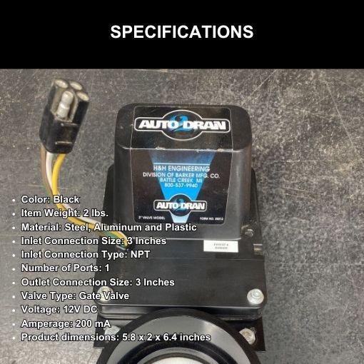 RV Auto-Drain Valve for Black or Gray Water Tanks